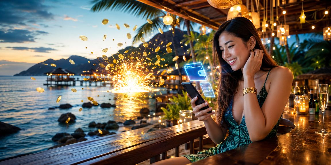 Pengguna Malaysia log masuk ke platform 925 melalui telefon pintar di Langkawi