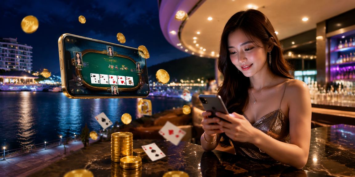 Permainan Teen Patti gaya Malaysia dengan suasana santai dan kad bertabur di atas meja